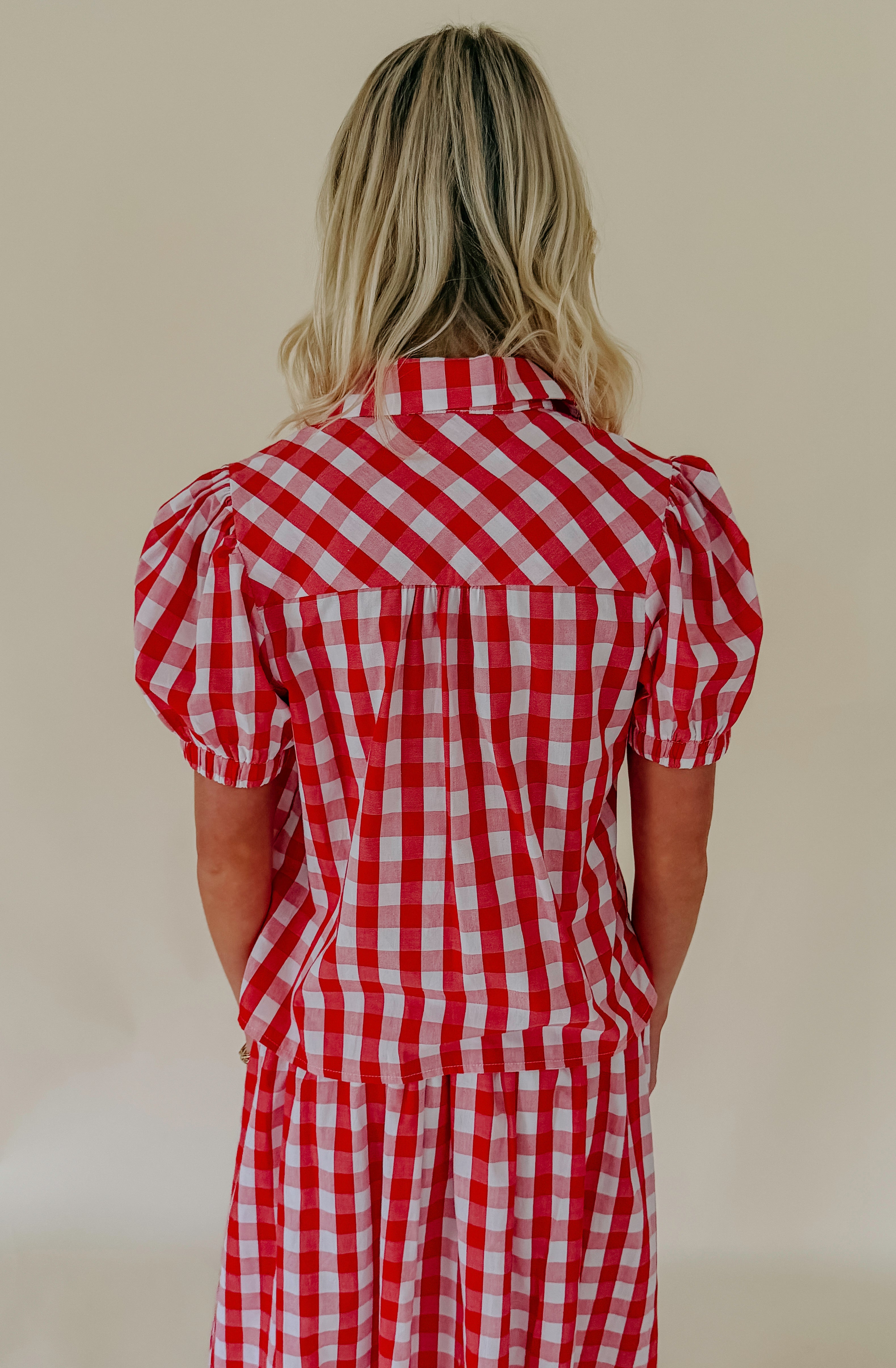 THE PLAID HABIT BUTTONED BLOUSE