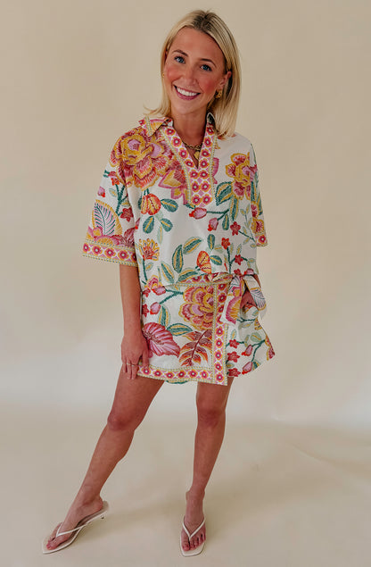 PALM ROYALE CROPPED BLOUSE