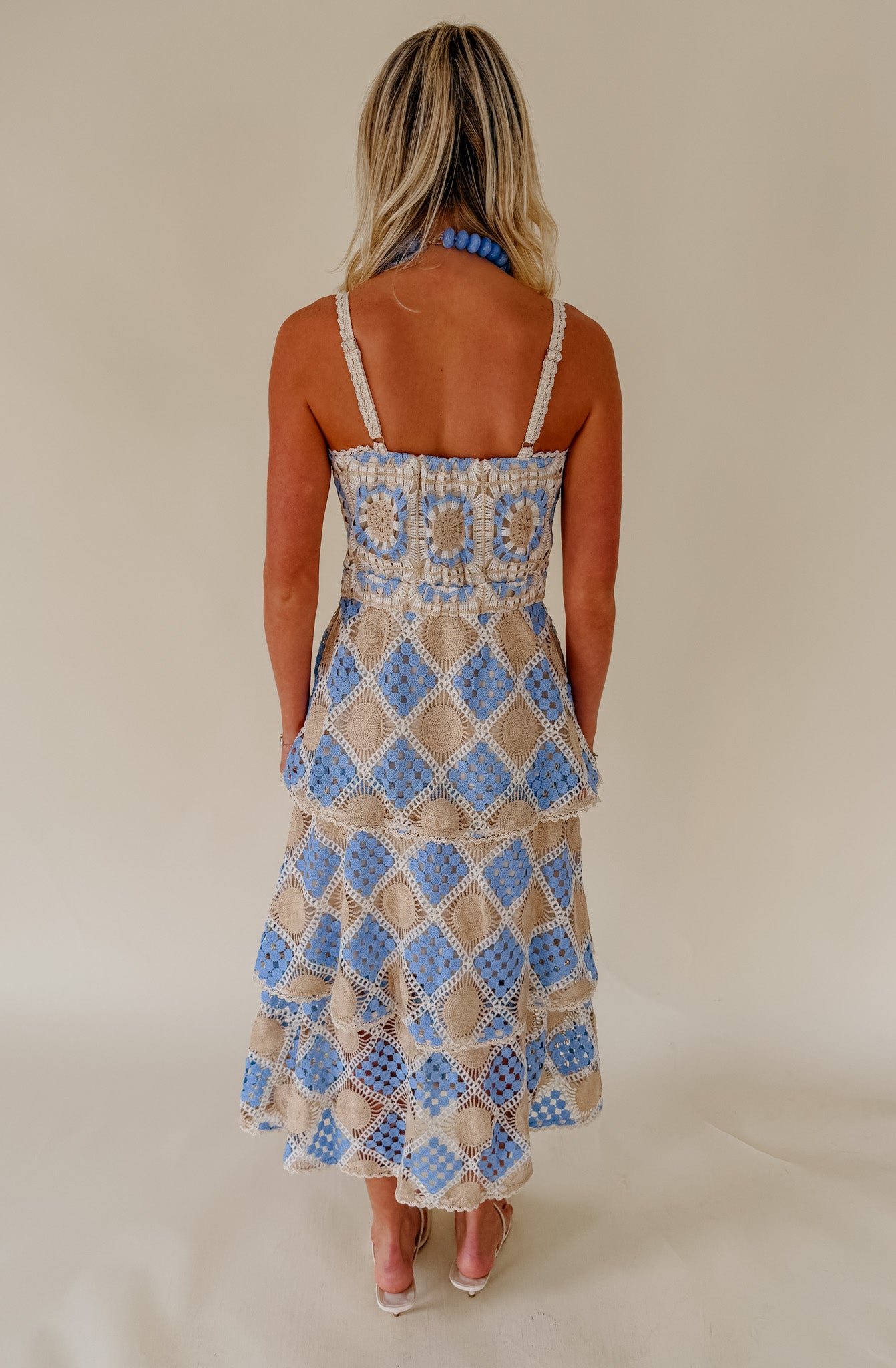 CROCHET DREAMS CONTRAST MIDI DRESS