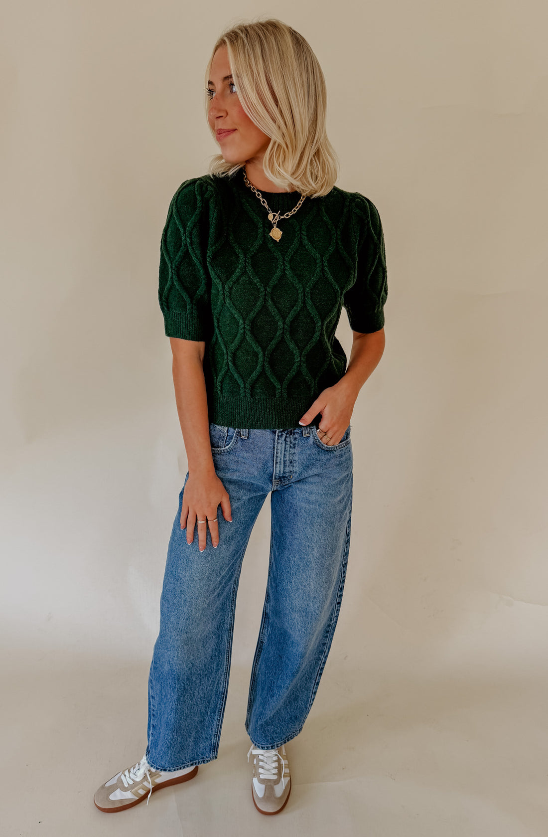 BENEATH THE PINES CABLE KNIT SWEATER