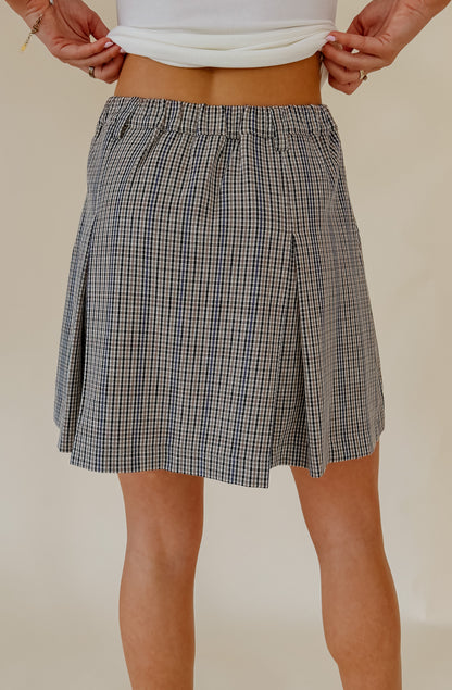 PLAID TO SEE YOU PLEATED SKIRT