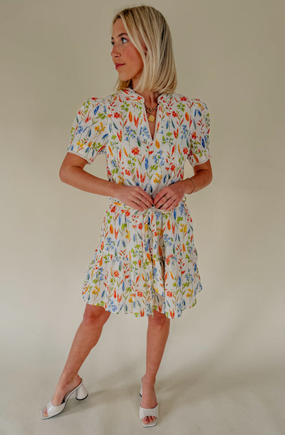 COLOR POP FLORAL MINI DRESS