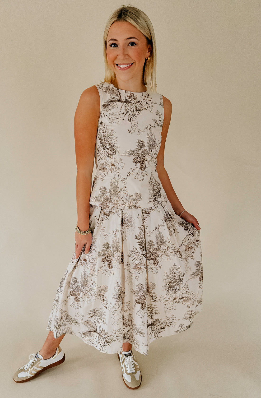 SPRING AHEAD FLORAL MIDI SKIRT