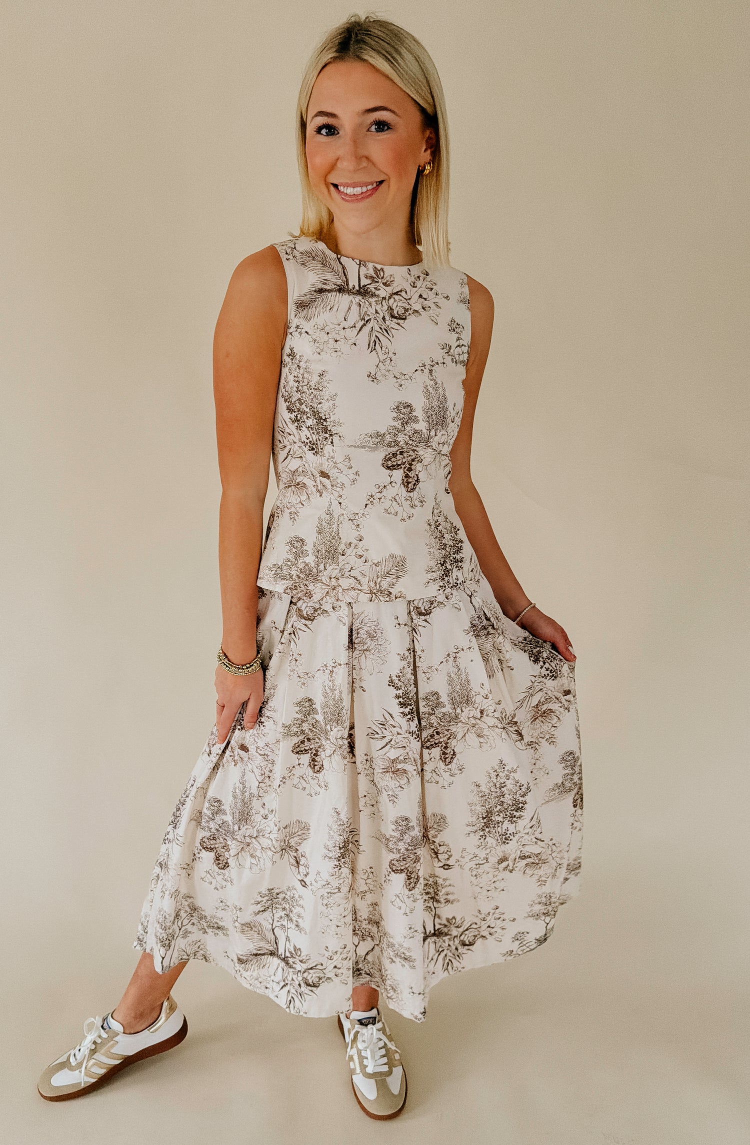 SPRING AHEAD FLORAL MIDI SKIRT