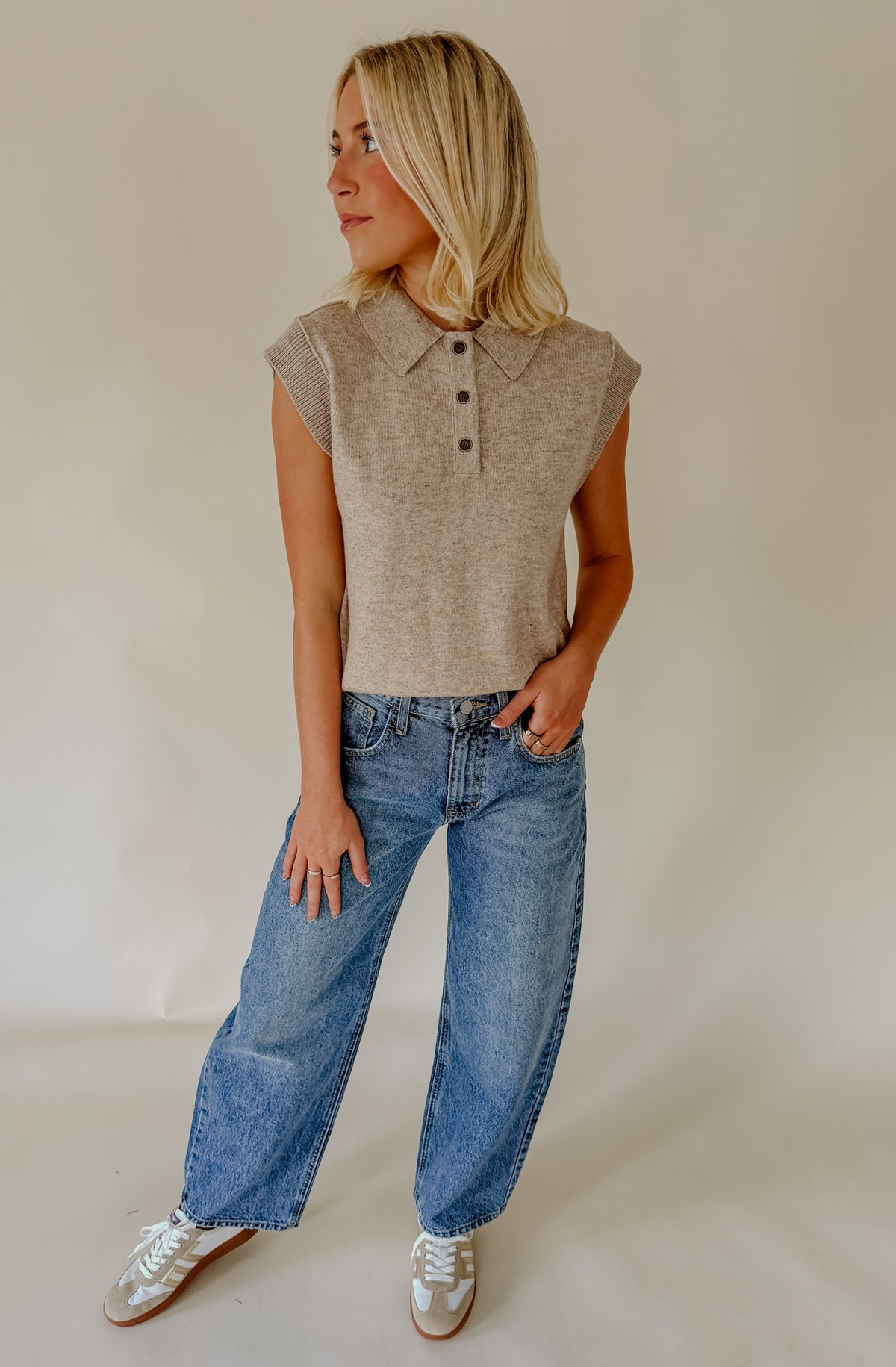 THE EBONY COLLARED KNIT TANK