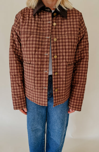 FALL PLAID QUILTED OVERSIZED JACKET