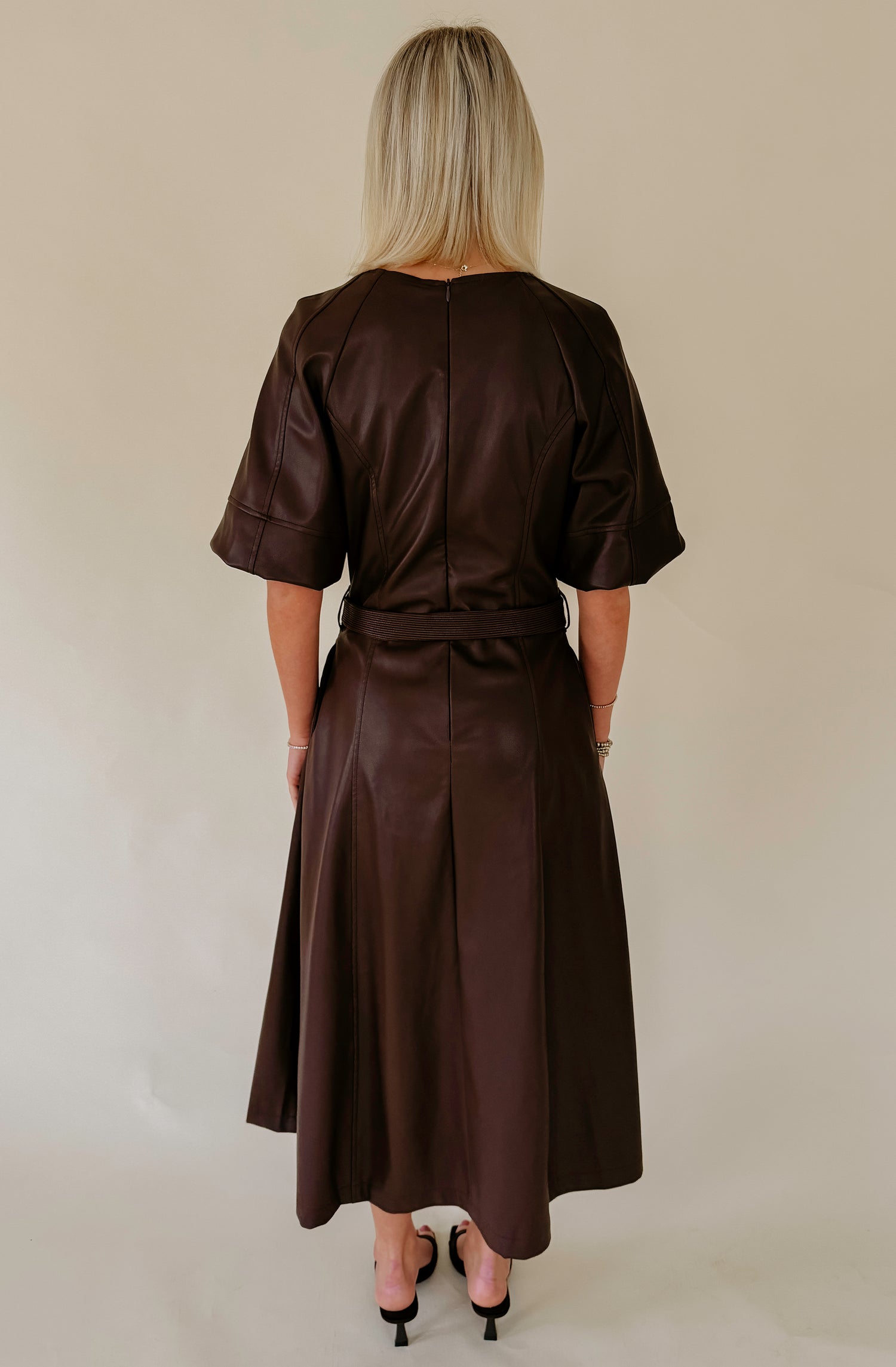 THE SAVANNAH FAUX LEATHER DRESS