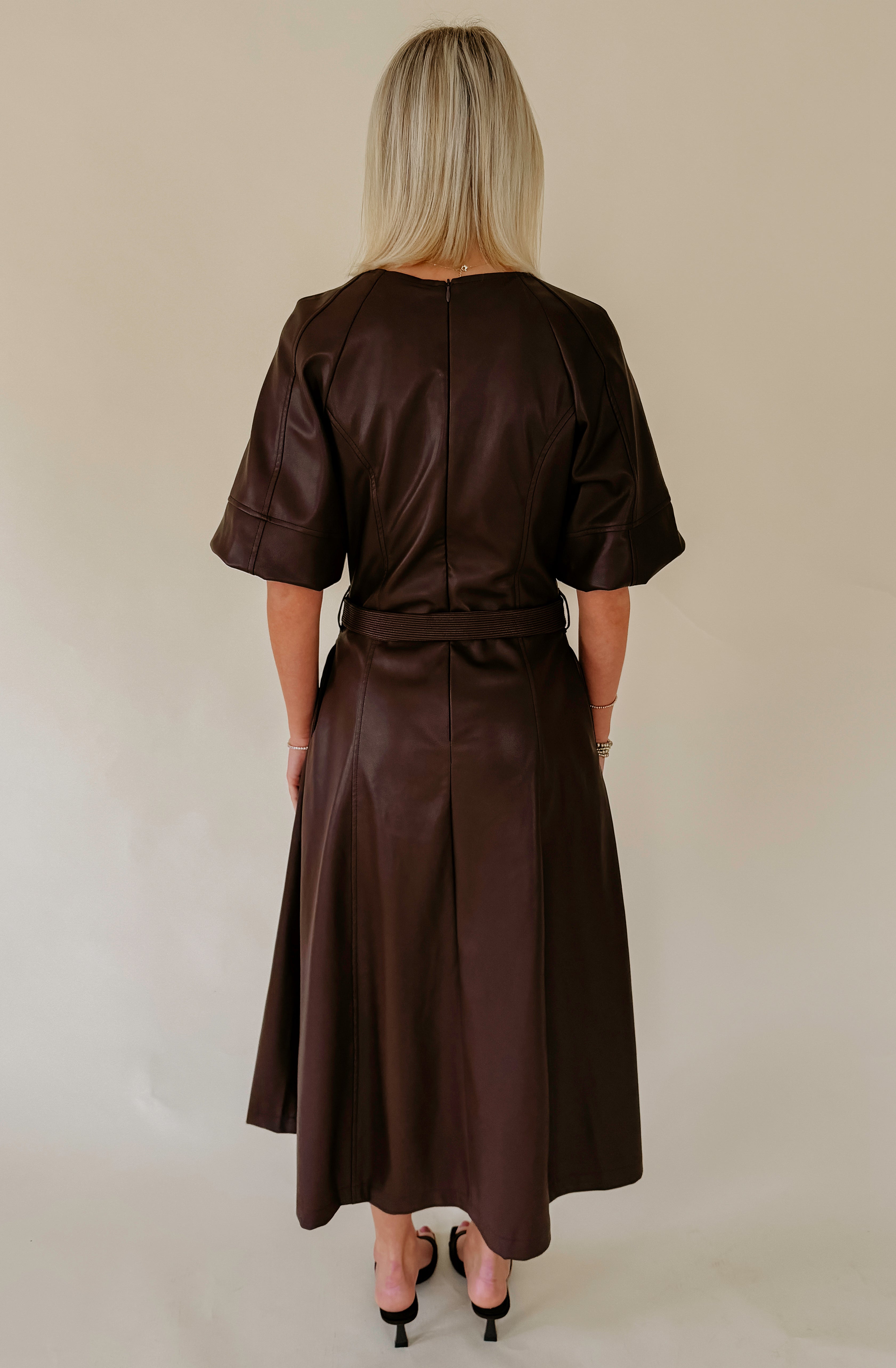 THE SAVANNAH FAUX LEATHER DRESS
