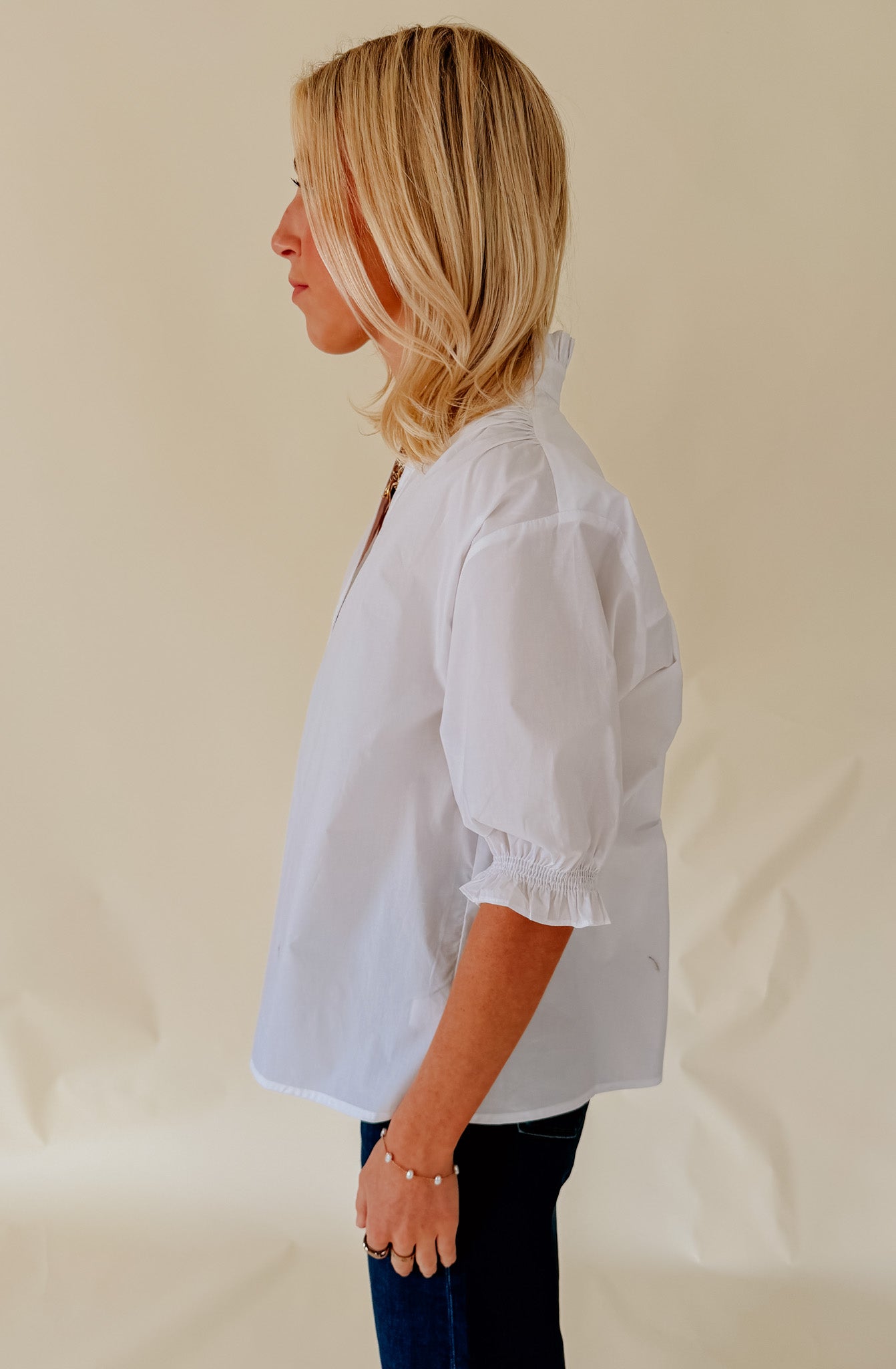 THE FRANCES POPLIN BLEND BLOUSE