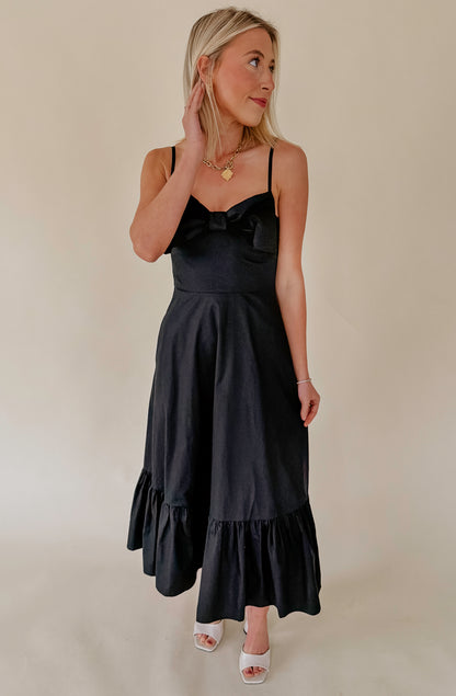 BOW FRONT MIDI DRESS