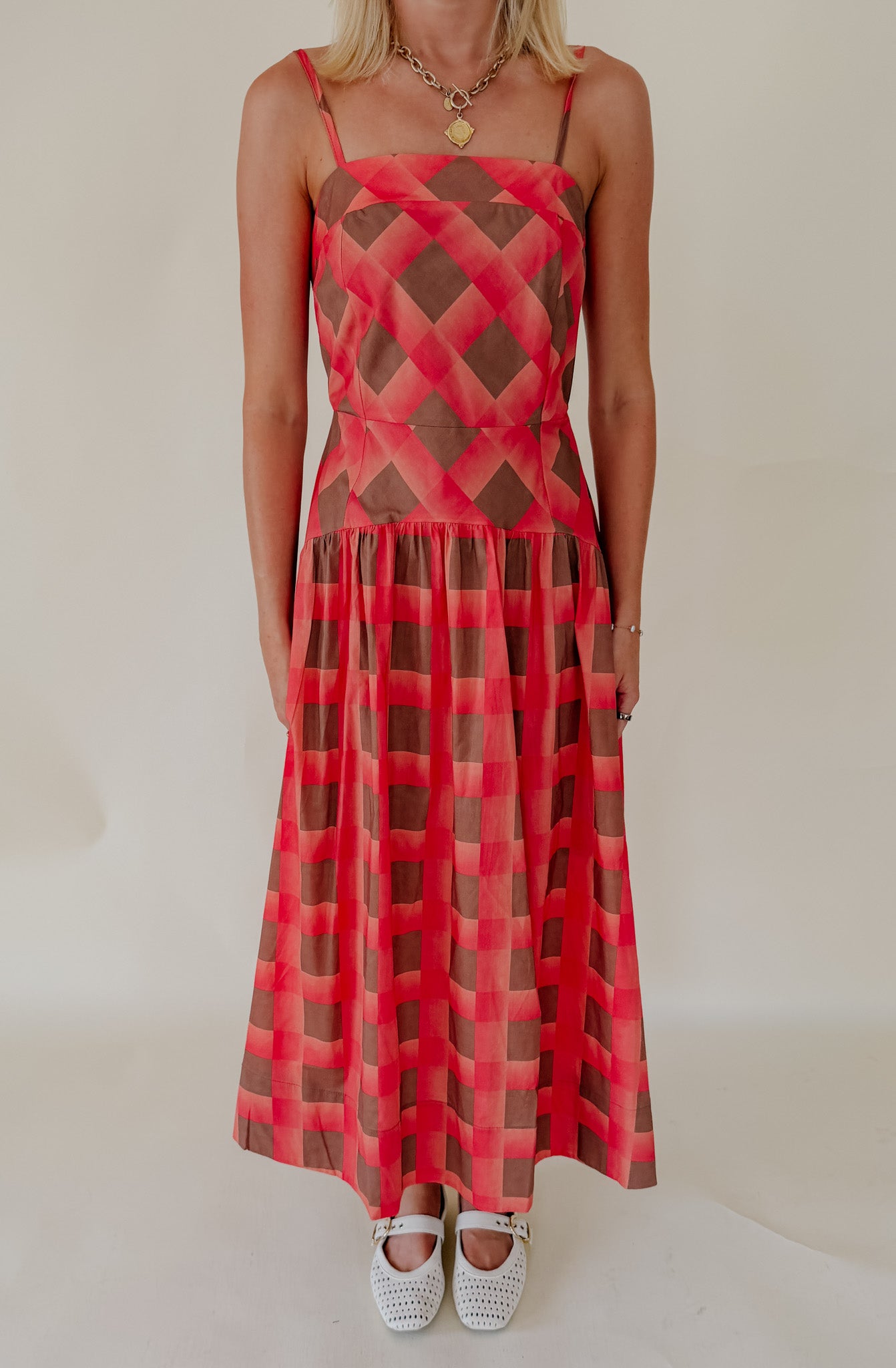 CORAL YA LATER MIDI DRESS
