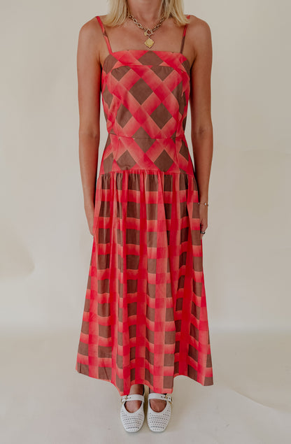 CORAL YA LATER MIDI DRESS
