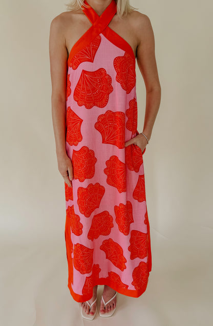 SEASHELL CITY HALTER MAXI