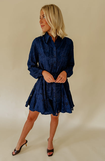 CIEBON SERENA EMBROIDERED MINI DRESS