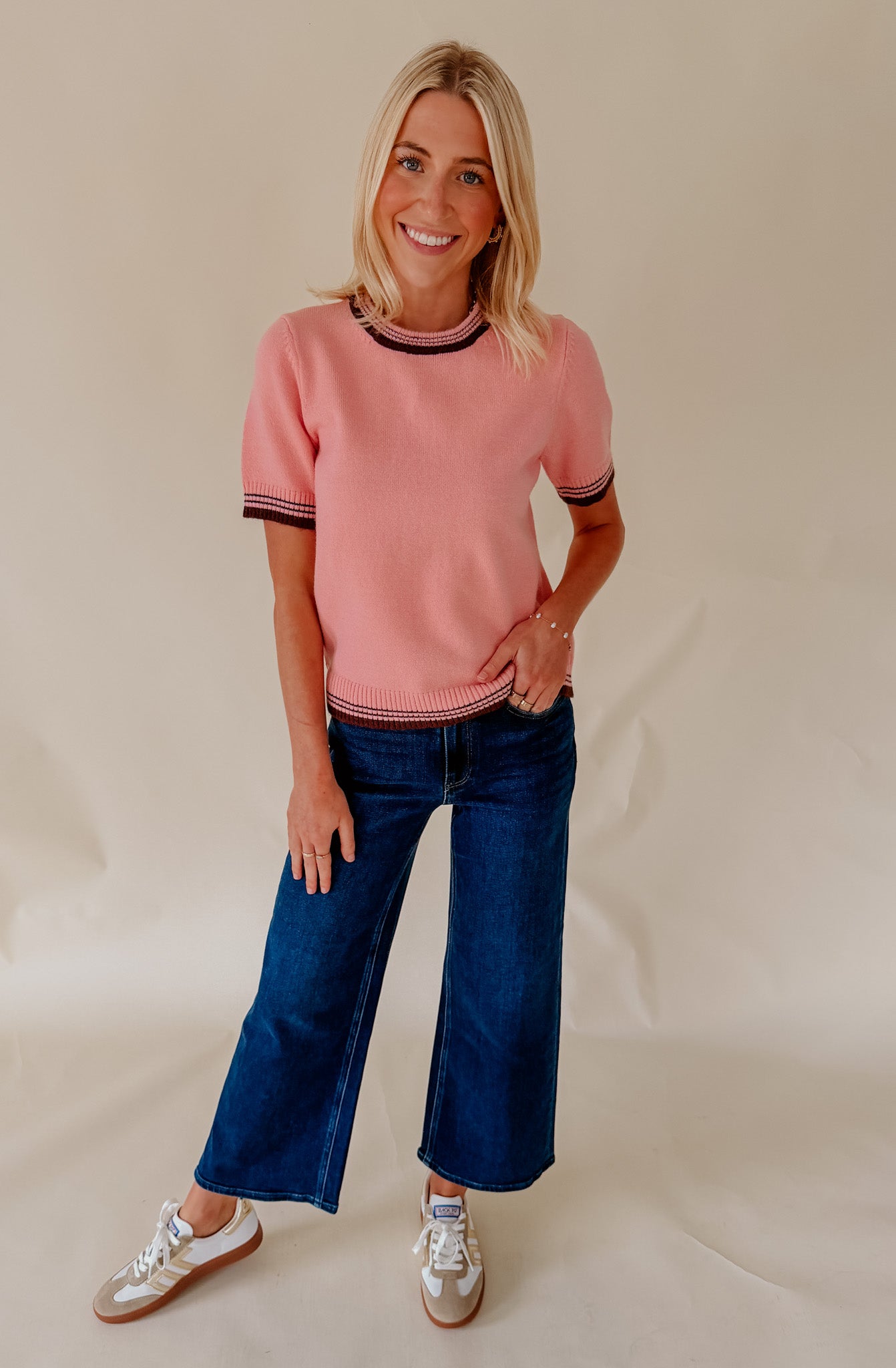 THE POPPY CONTRAST SWEATER TEE
