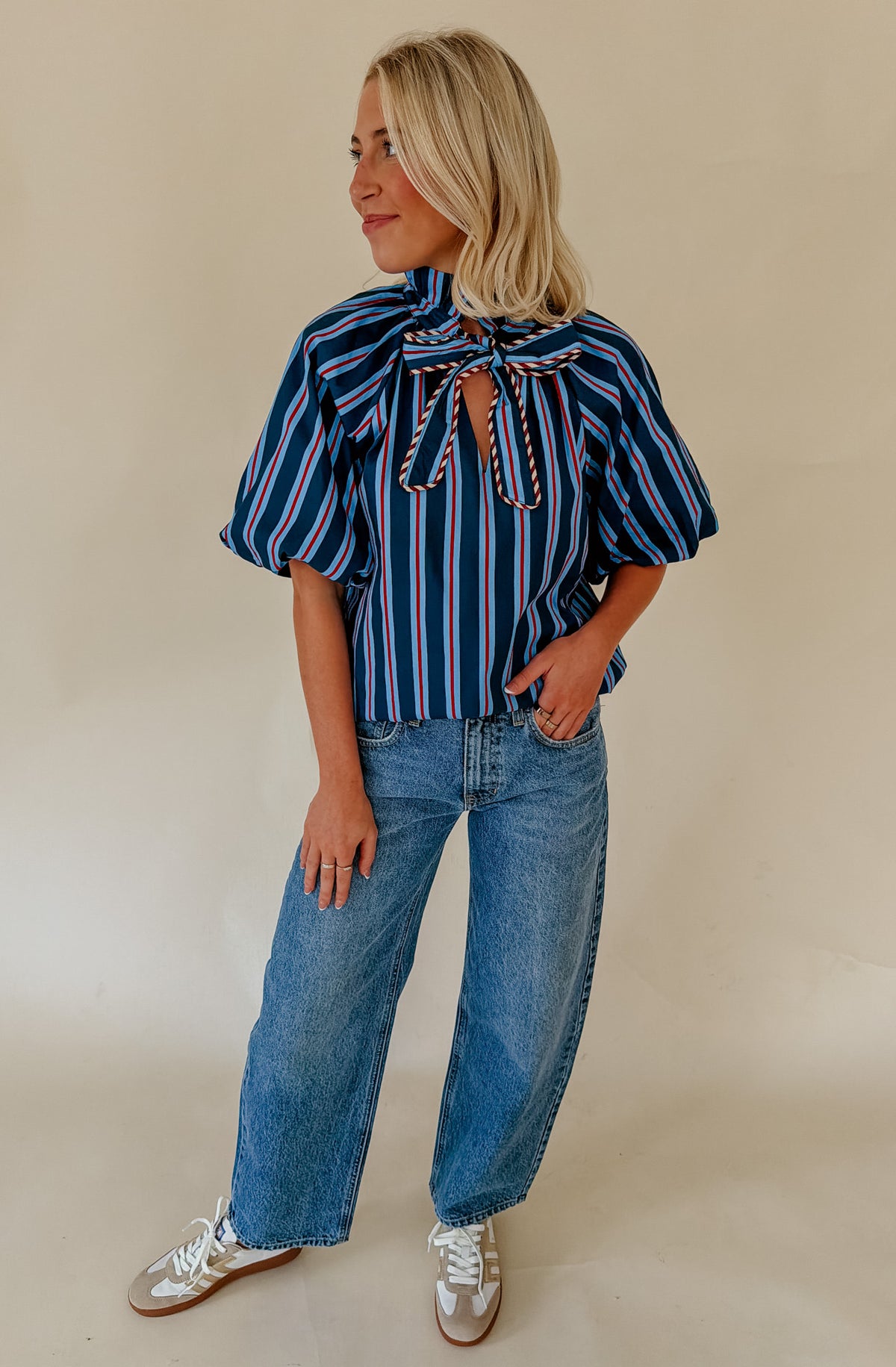 THE BOWERY STRIPED BLOUSE