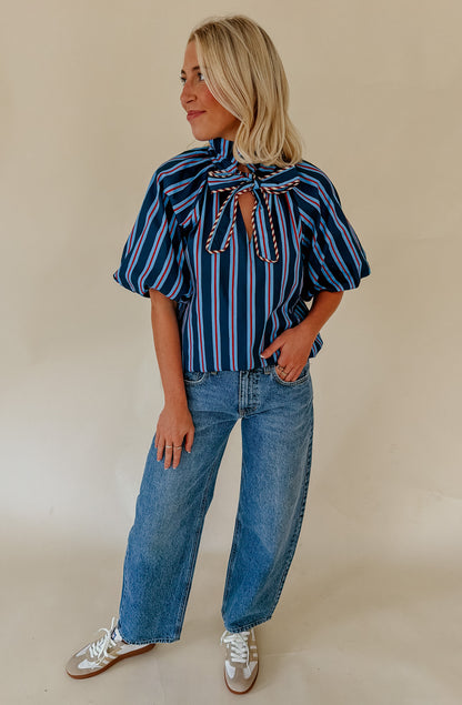 THE BOWERY STRIPED BLOUSE