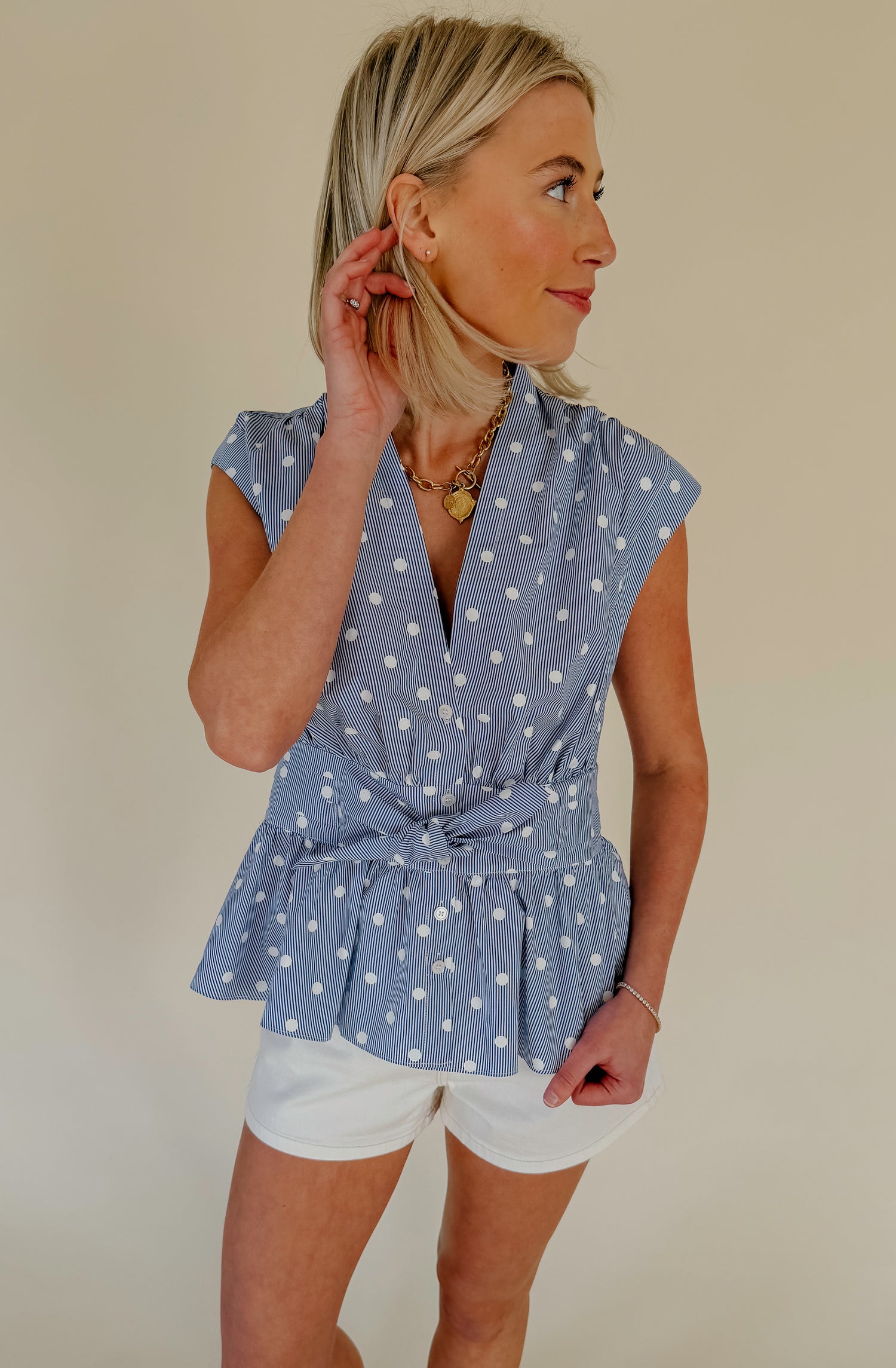 ON THE DOTTED LINE BLOUSE
