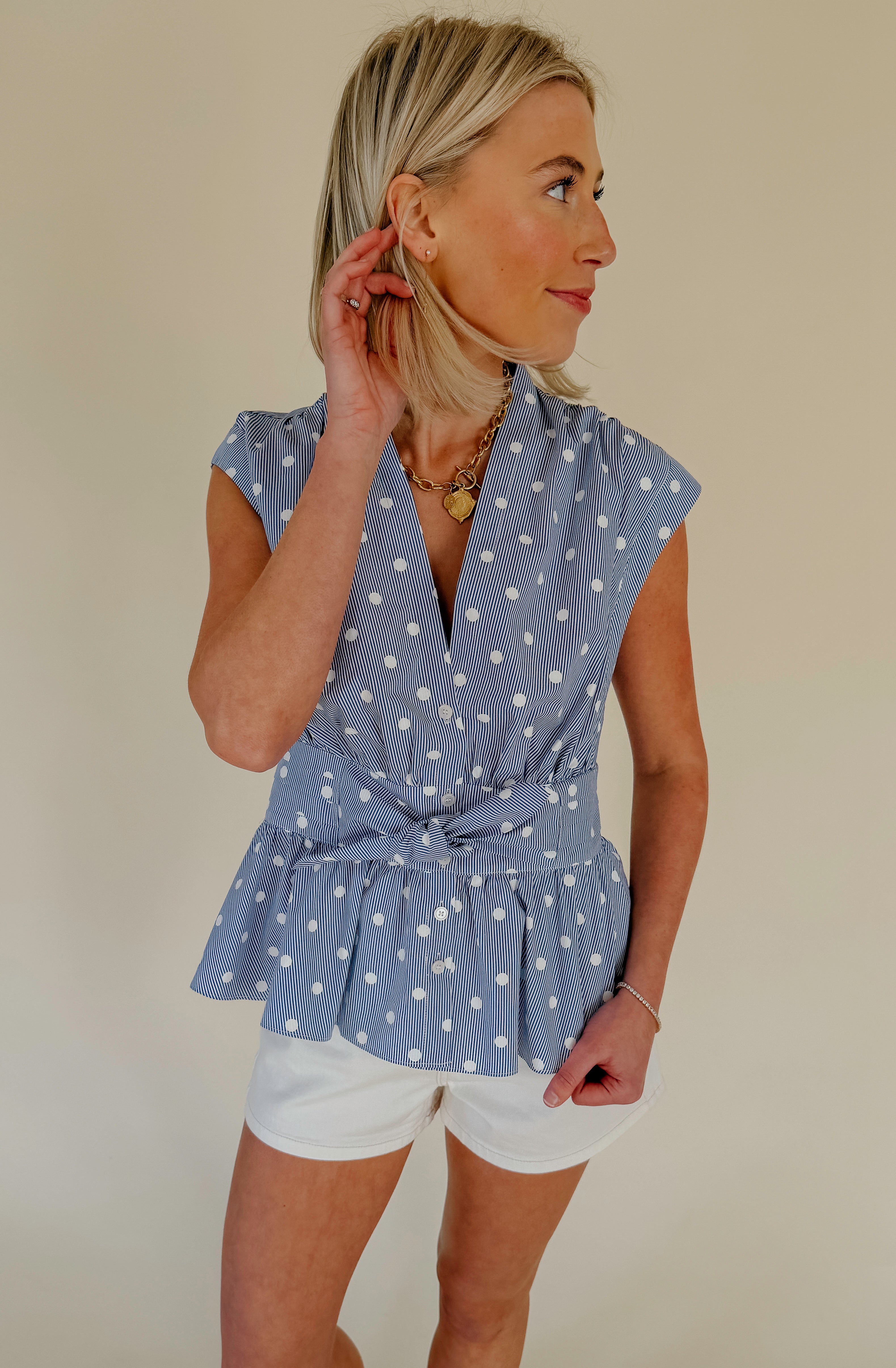 ON THE DOTTED LINE BLOUSE