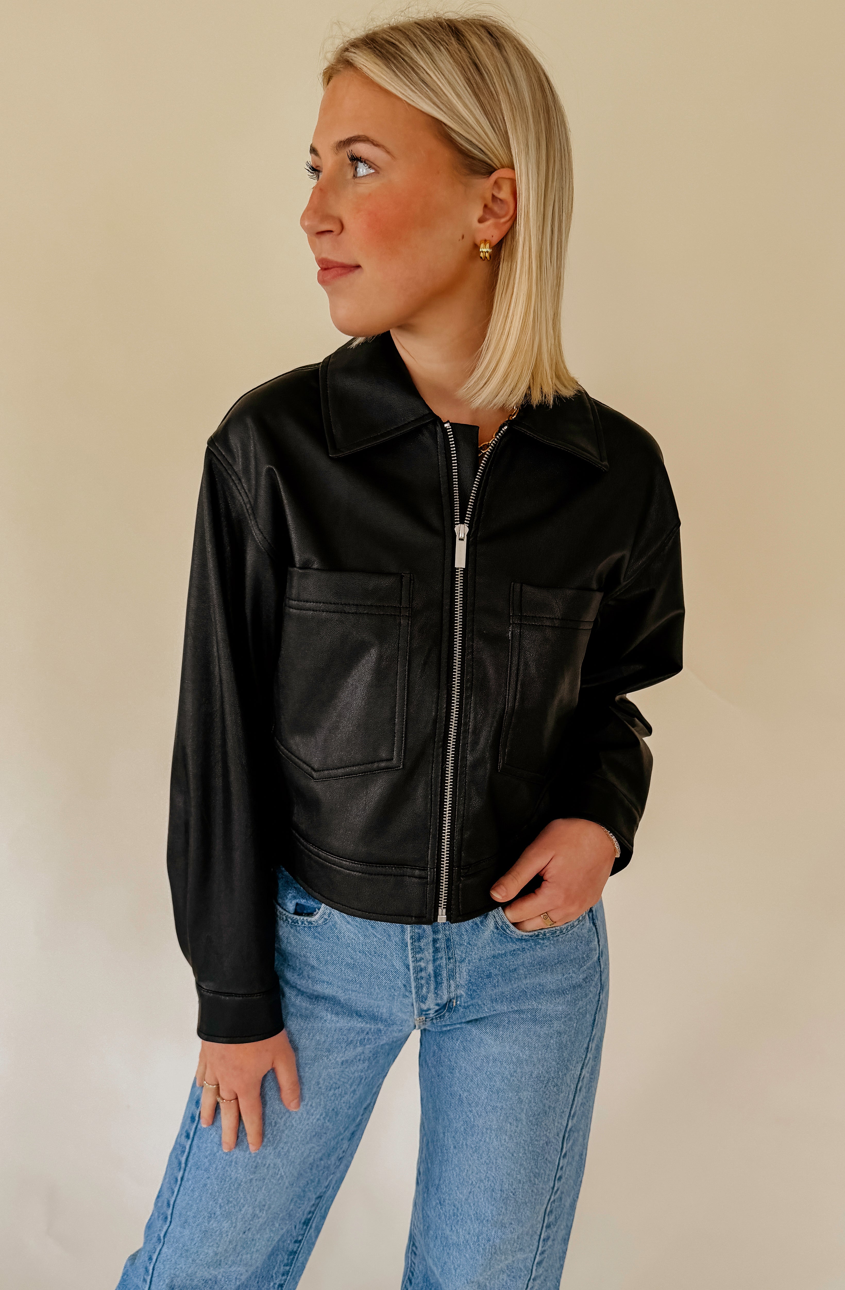Z SUPPLY HERITAGE FAUX LEATHER JACKET