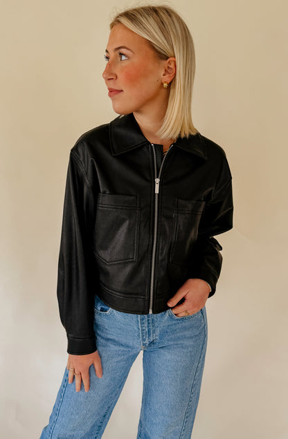 Z SUPPLY HERITAGE FAUX LEATHER JACKET