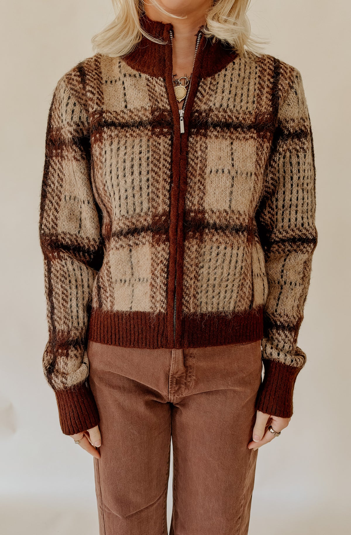Z SUPPLY FROSTLINE PLAID CARDIGAN
