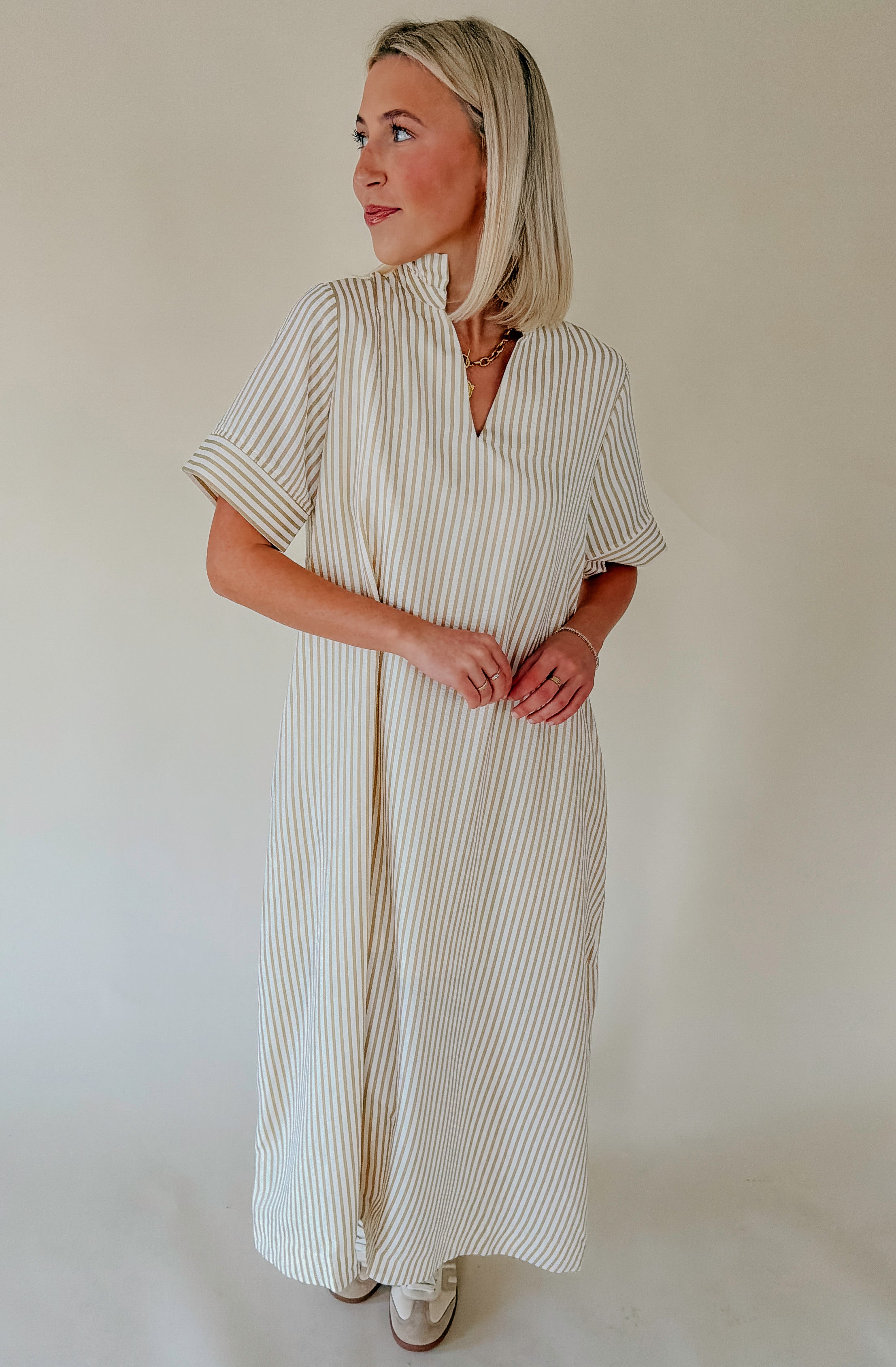 DAYS LIKE THIS STRIPED MIDI