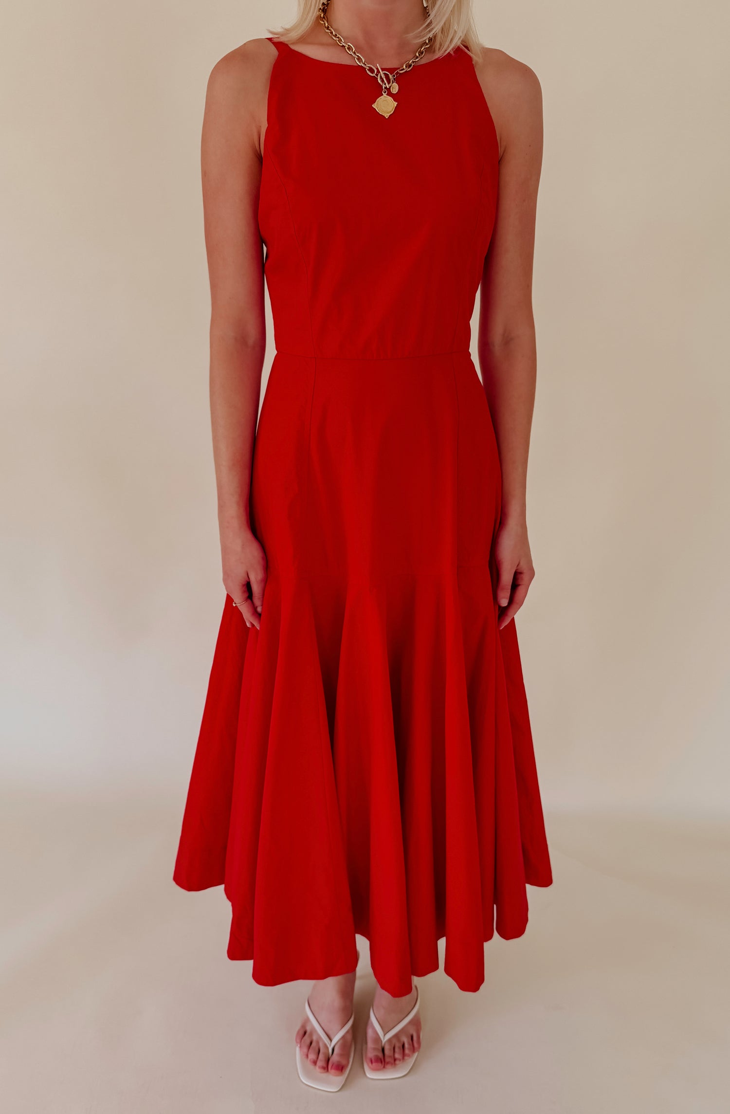 THE RUBY POPLIN BLEND MIDI DRESS