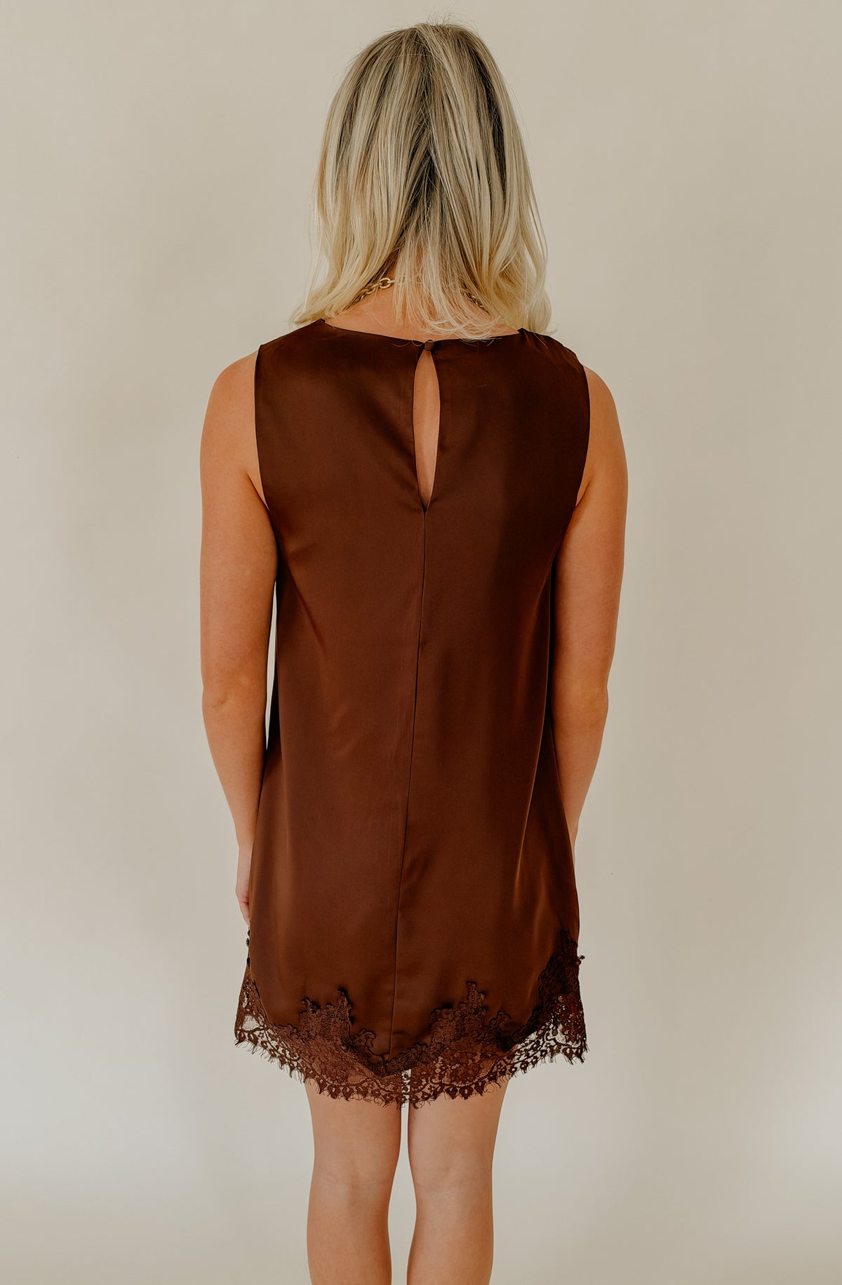COCOA CRUSH LACE MINI DRESS
