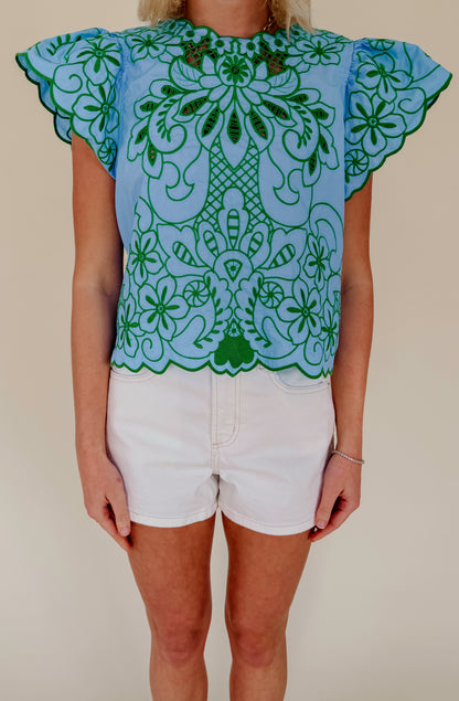 WEEKENDING EMBROIDERED BLOUSE