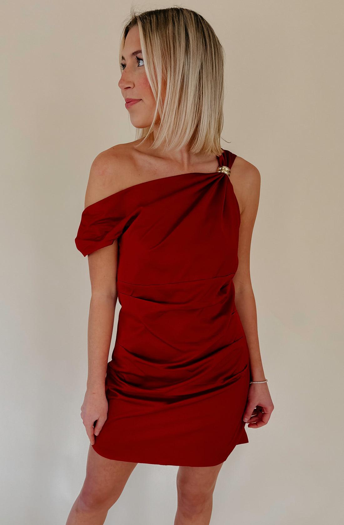 NIGHT OUT ASSYMETRICAL MINI DRESS