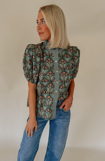 SEPTEMBER BREEZE BUTTONED BLOUSE