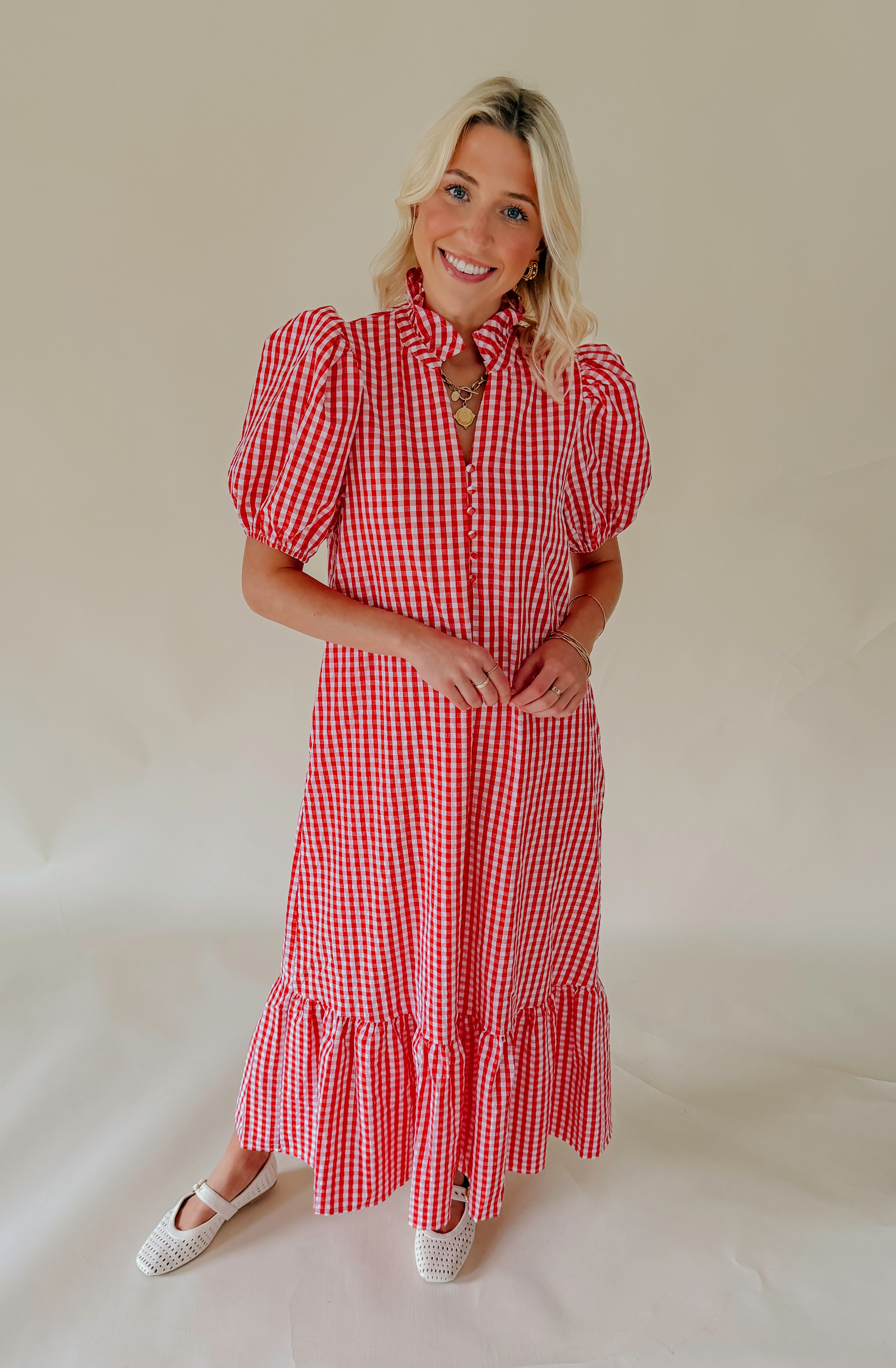 THE BAILEY GINGHAM MIDI DRESS