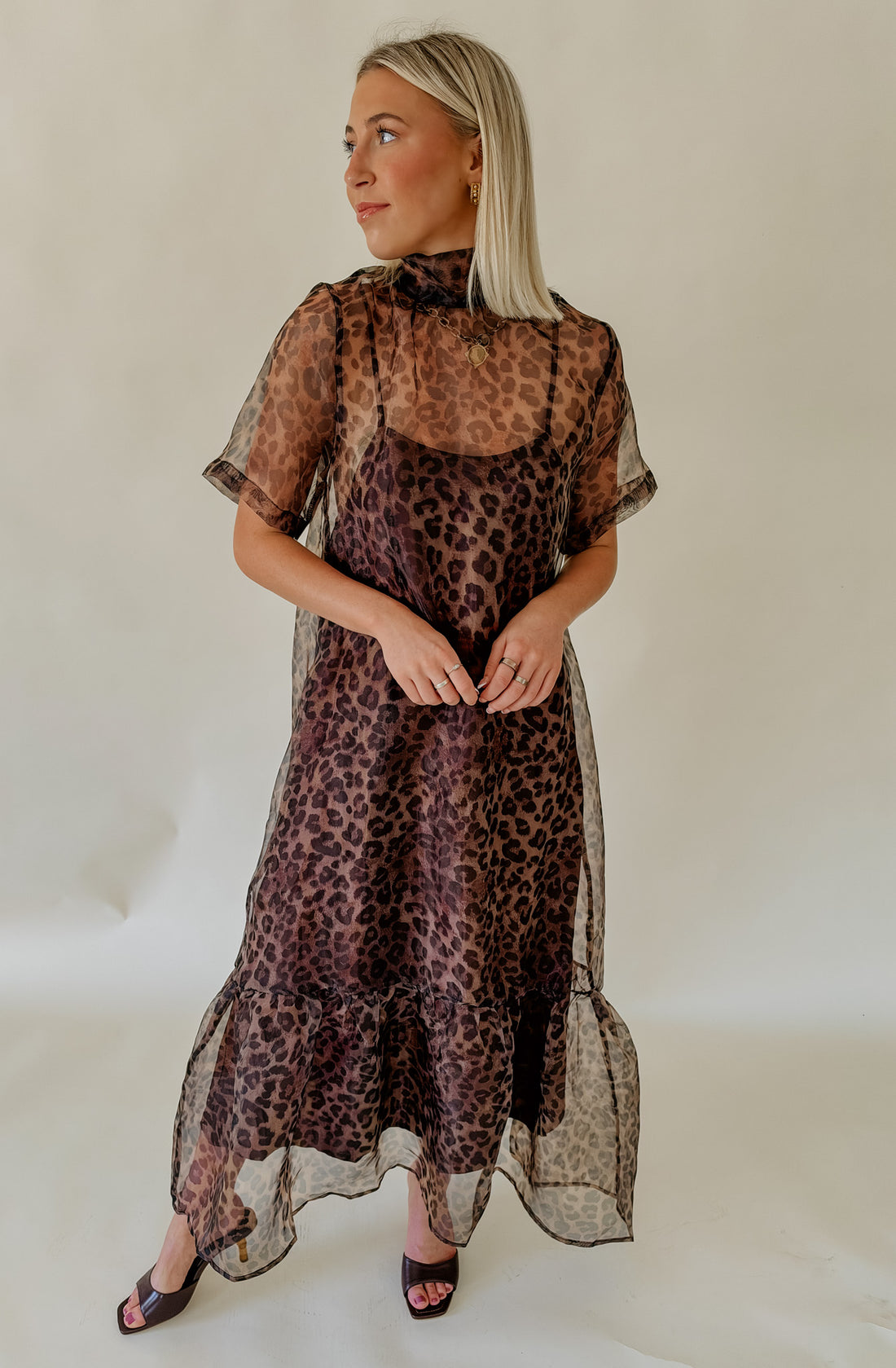 WILD ABOUT YOU SHEER LINED MAXI DRESS