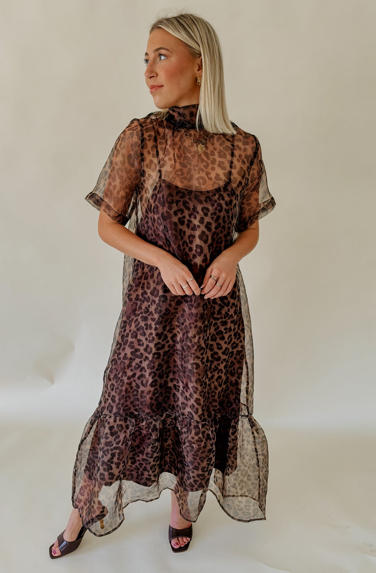 WILD ABOUT YOU SHEER LINED MAXI DRESS