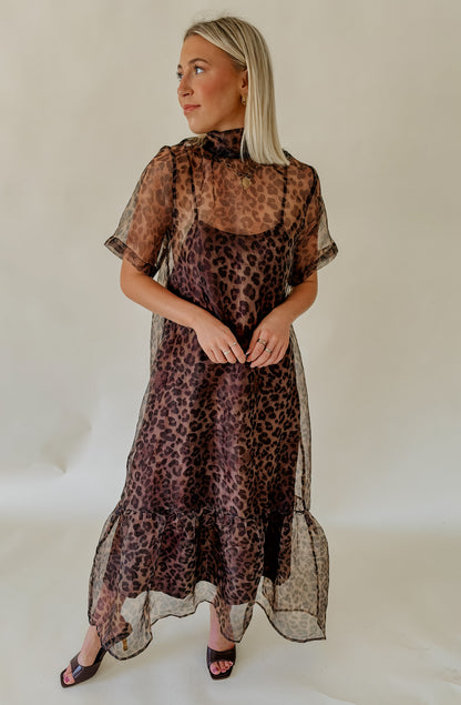 WILD ABOUT YOU SHEER LINED MAXI DRESS