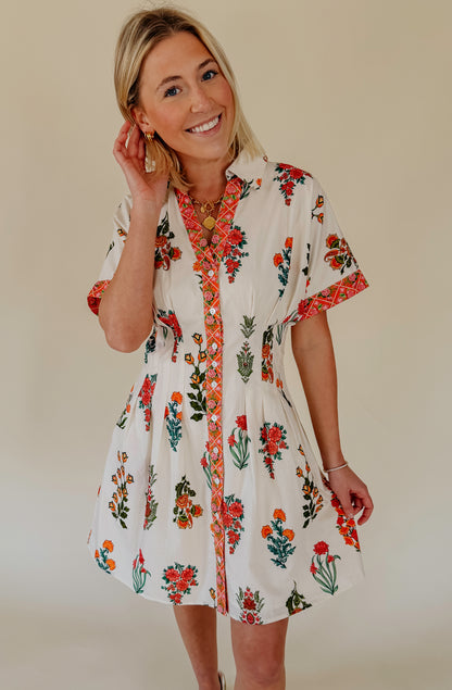 SPRING BLOOMS BUTTONED DRESS