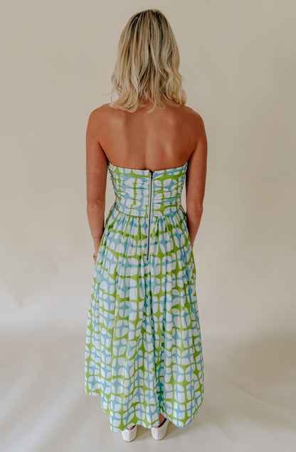 THE WILLA STRAPLESS MIDI DRESS