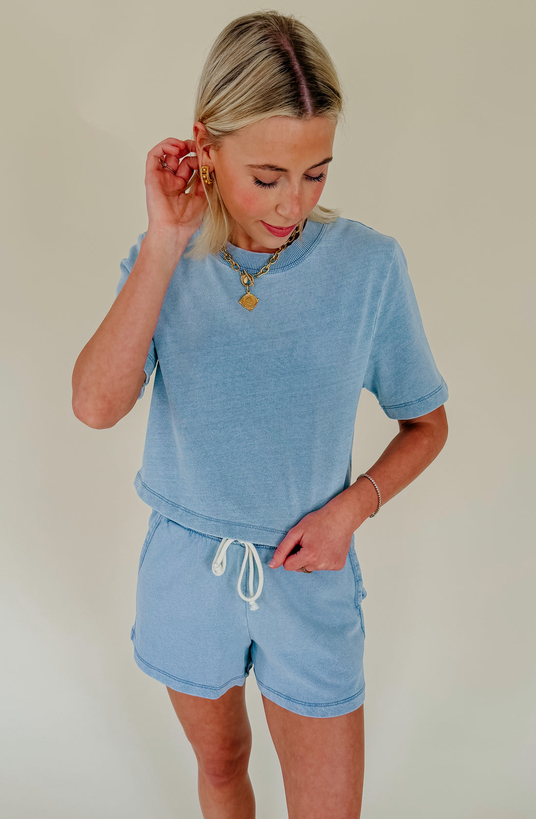 Z SUPPLY CURRAN KNIT DENIM SWEATSHIRT