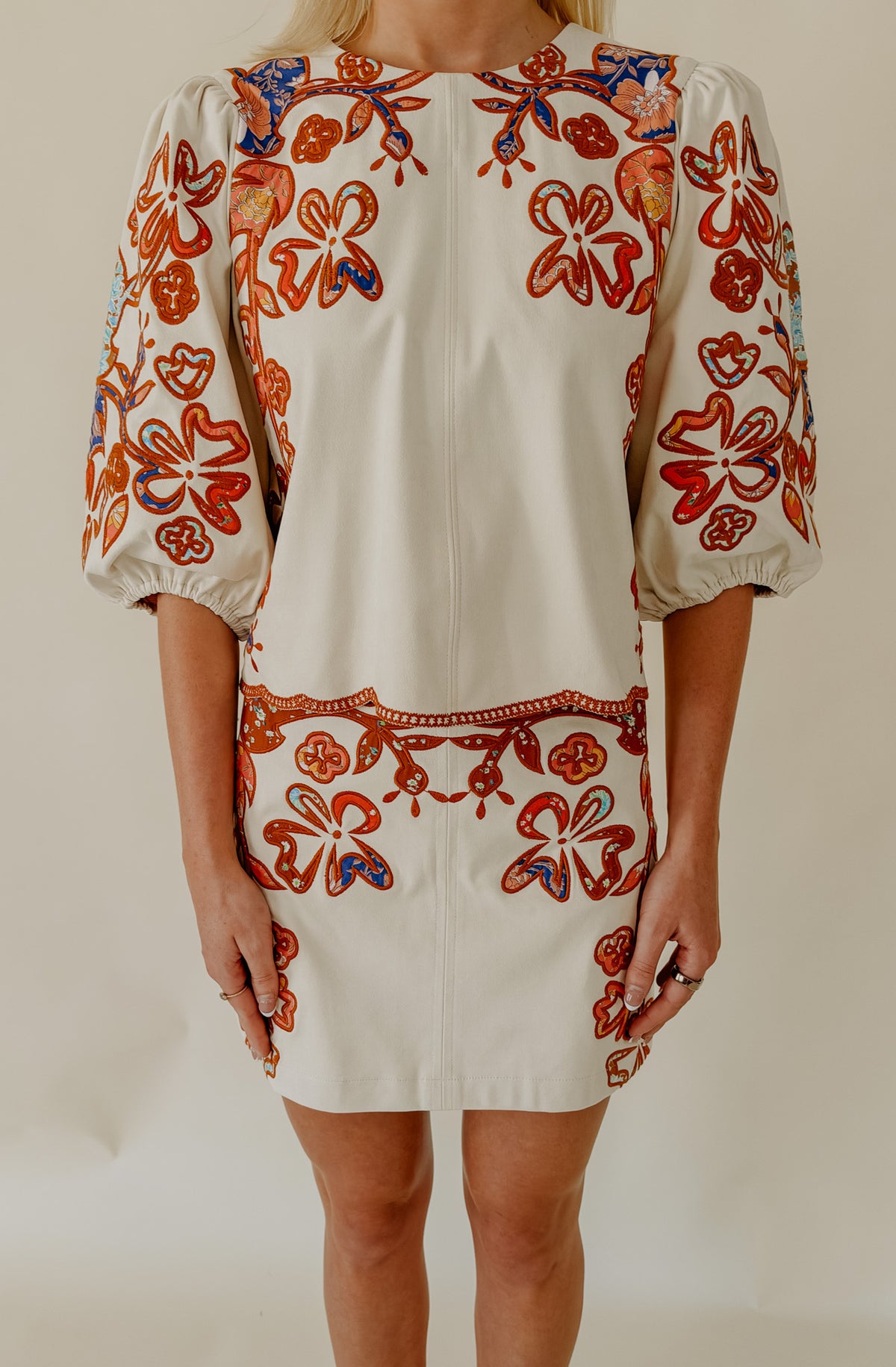 PETAL FORWARD EMBROIDERED BLOUSE
