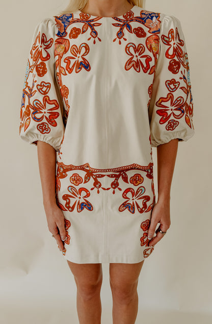 PETAL FORWARD EMBROIDERED BLOUSE