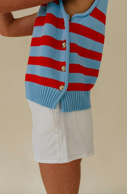 OFF COAST STRIPED SWEATER TANK