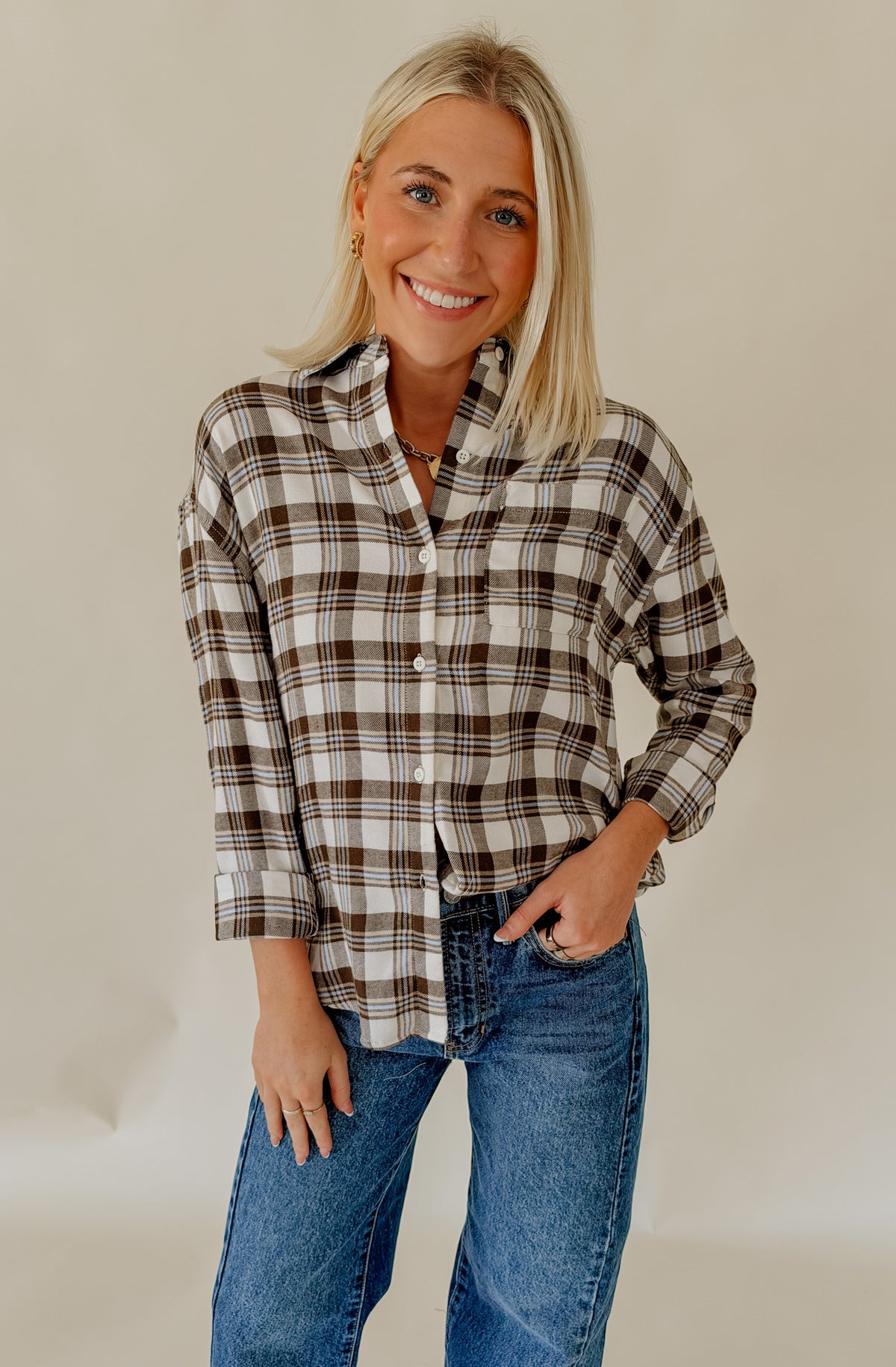 Z SUPPLY RIVER PLAID BUTTON UP