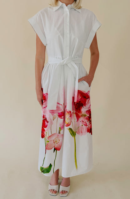 LAVENDER BROWN OCEAN MIDI DRESS