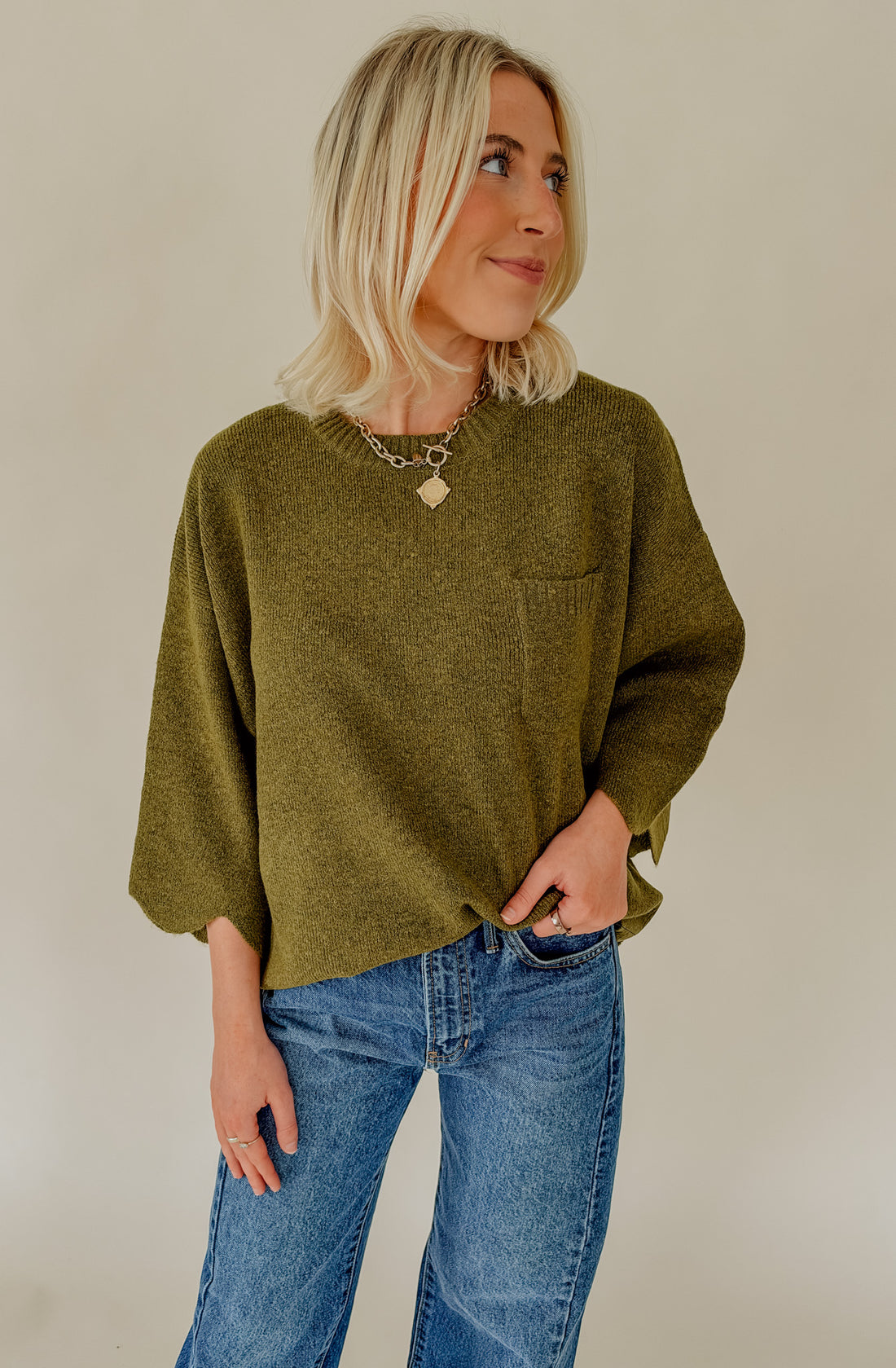 ON THE EDGE SCALLOPED SWEATER