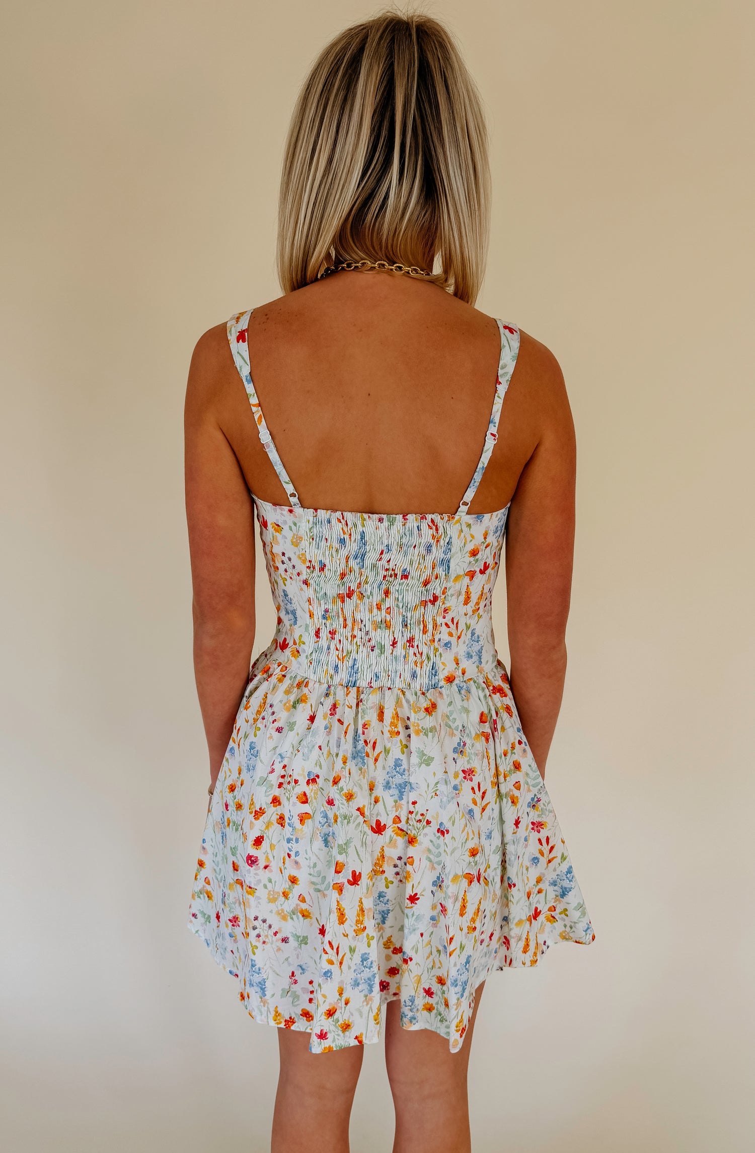 THERE SHE GOES FLORAL MINI DRESS