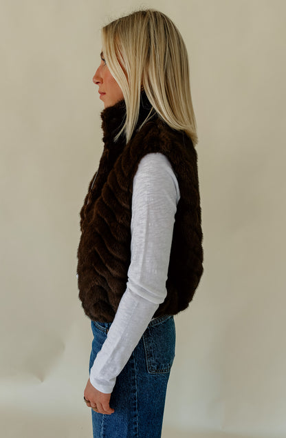 STEVE MADDEN LUXIE FAUX FUR VEST