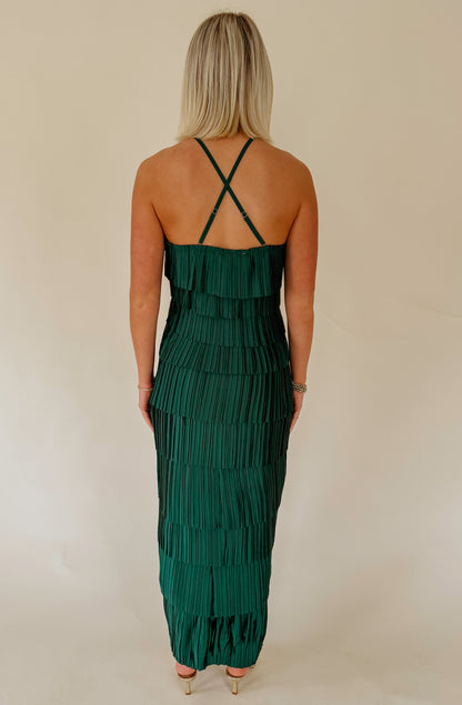 PLEATS AND THANK YOU HALTER DRESS