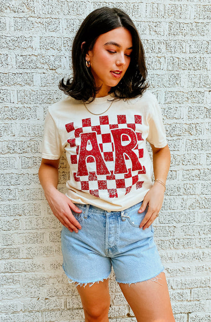 CHECKERED ARKANSAS TEE