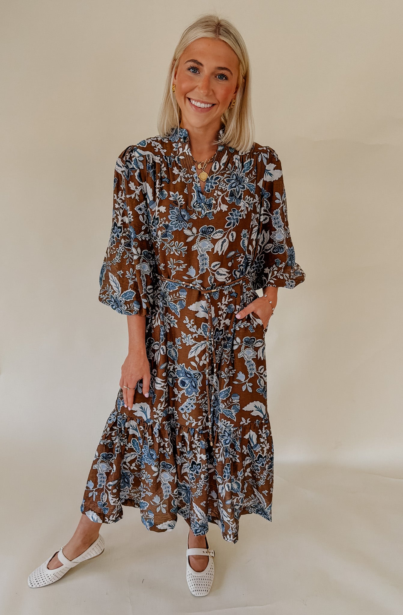 THE WILLOW BELTED MIDI DRESS